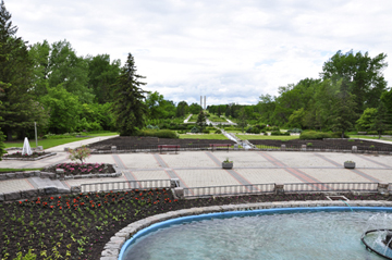 view of the empty flower garden